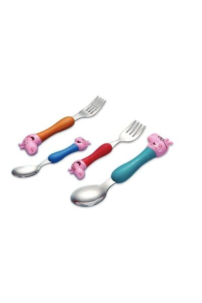 GadgetTR (مجموعة أدوات مائدة للأطفال) مجموعة ملعقة شوكة بيبا بيج، مجموعة أدوا...