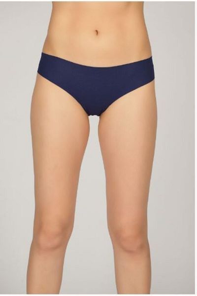 Malinka Non-Marking Seamless Gathering Navy Blue String Panties