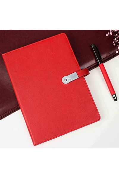 hediyerengi 16 GB Memory USB Notebook and Pen Set Red