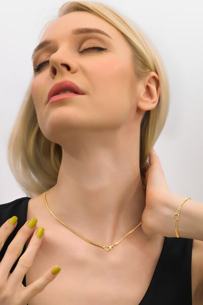 myorogold 14 Ayar Altın Balık Sırtı Zincir Kolye