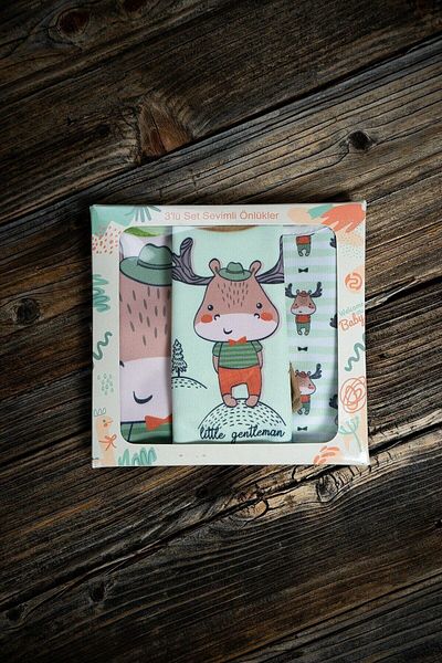 Mai Perla Deer Themed Cotton Microfiber Unisex Baby Food Bib