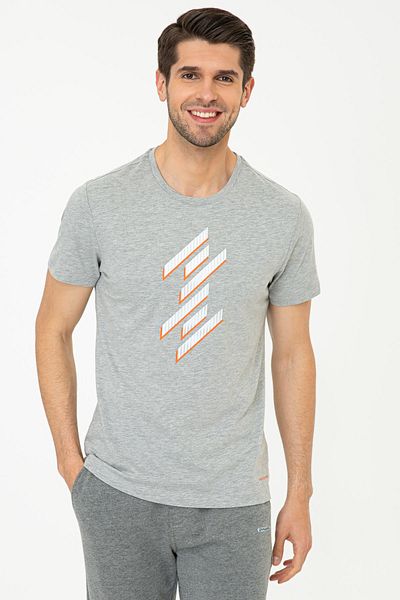 Pierre Cardin Ανδρικό T-Shirt - Ανοιχτό Γκρι Μελανζέ, G021SZ011.000.1288062