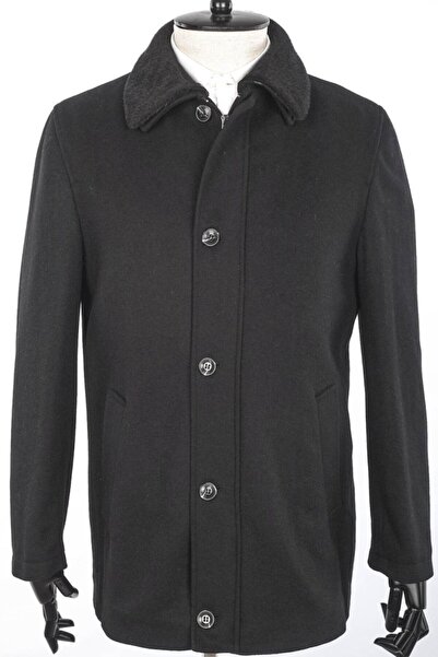 Jan Carlucci Kaşmir Regular Içi Kürklü Klasik Kaban Iç Kürkü Ve Yakası Çıkabi...