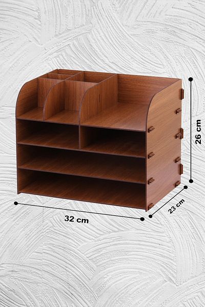 Aldebaran Reklam A4 Document Rack - Desktop File Organizer Wooden Organizer