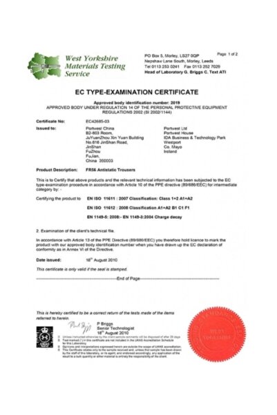 PORTWEST Anti-Static Two Color Pants