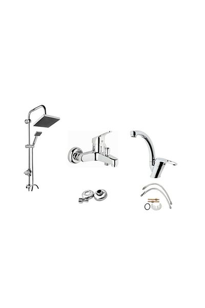 KCA ARMATÜR Ecsa Robot Shower Set - Bathroom Faucet - Sink Faucet Set of 3