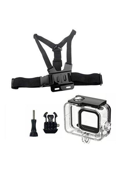 Gplus Gopro Hero 13 Hero 12 Hero 11 10 Uyumlu Su Geçirmez Housing Muhafaza Göğüs Kemeri 4 Parça Set Go209