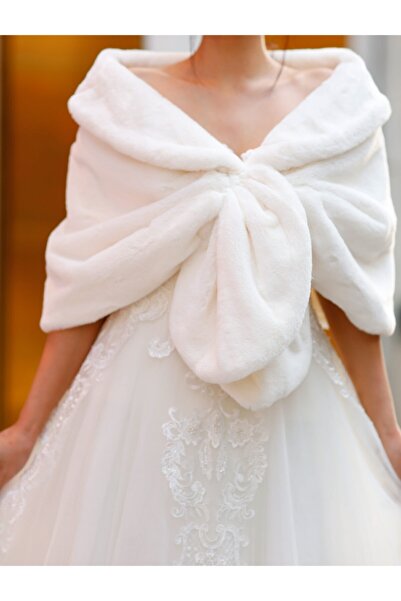 Turkuaz Gelin Etol, Kürk, Ceket, Peluş Etol Kırk Beyaz