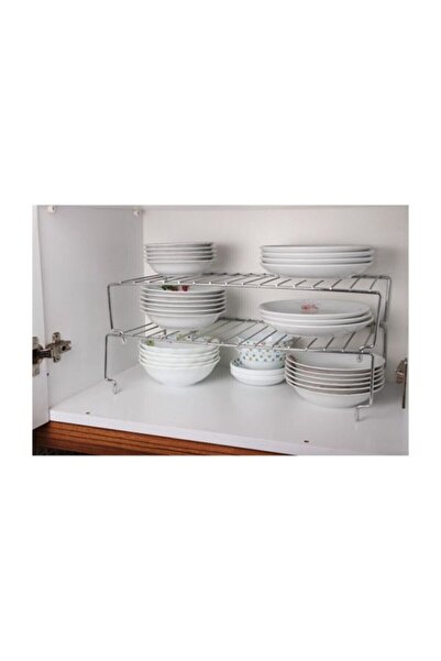 Hediye Paketim Dolap Içi Yer Kazandıran Bardak Tabak Düzenleyici Mutfak Rafı