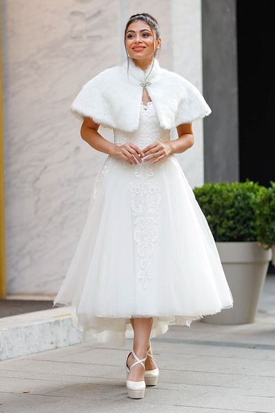 Turkuaz Bridal Etol, Fur, Jacket, Fur Short Cloak Off White