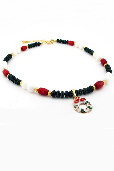 Solfera New Year's Garland New Year's Design Original Natural Stone Necklace Q0465