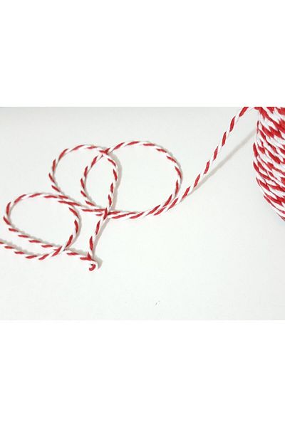 MİSU 10 m Red and White Two Color Marteniçka Yarn