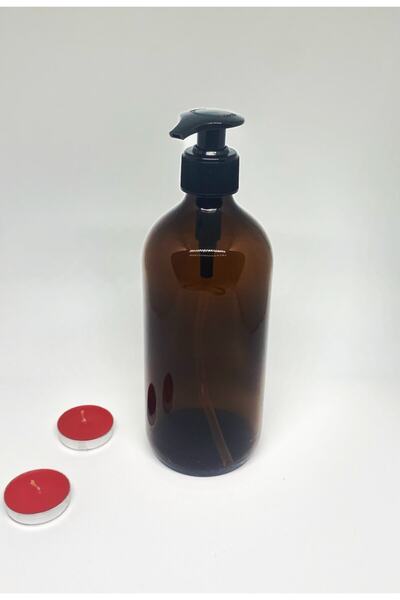 Galiçe Dozator de săpun din sticlă chihlimbar 500 ml.