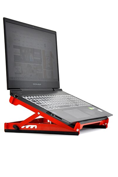 lovebox Suport pentru laptop din oțel roșu, cu 6 trepte, de 13-18 inci, compa...