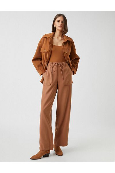 Koton Wide Leg Trousers with Waist Tie