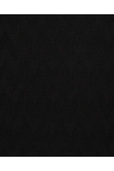 SÜVARİ Desenli O Yaka Siyah Erkek Triko Kazak