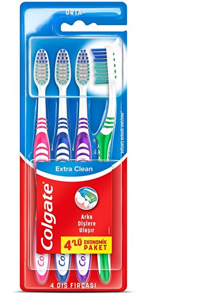 Colgate العلامة التجارية: فرشاة أسنان متوسطة الحجم إكسترا كلين 3+1 الفئة: فرشاة أسنان يدوية