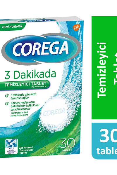 Corega العلامة التجارية: أقراص تنظيف طقم الأسنان 30 قطعة الفئة: منتج تبييض الأسنان
