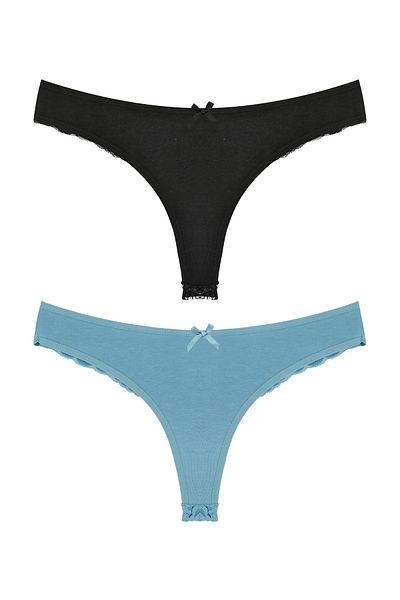 Zena Cotton Lace String Women's Panties - Set of 2