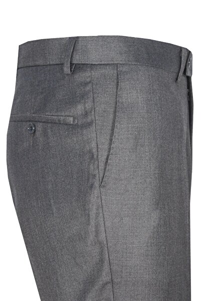 Varetta Men's Smoked Large Size Pocketed Polyviscon Fabric Trousers