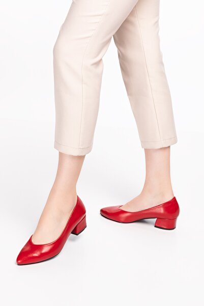 Potini Ayakkabı Hakiki Deri Kadın Topuklu Ayakkabı