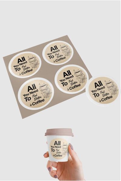 Spacepiks Nalepnica za kafu 115 komada, prečnik 4 cm