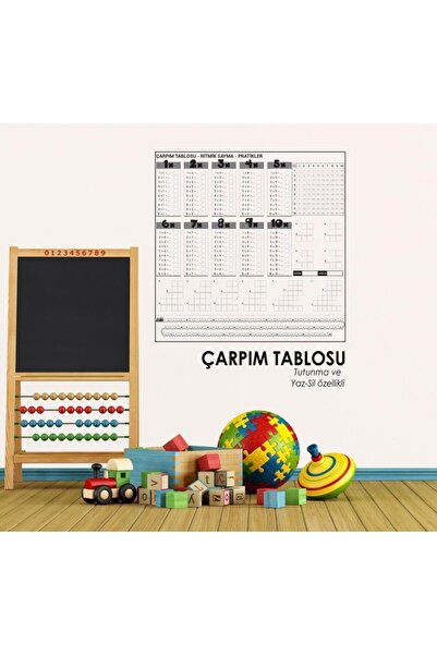 Sİhirli Tahta Çarpım Tablosu Akıllı Kağıt Tahta 100x100 Cm (silgili Kalem Hediyeli)
