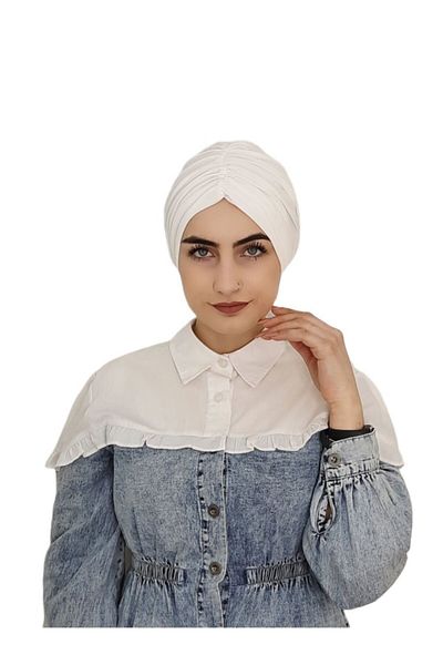 R&S modibone غطاء رأس جاهز برباط أمامي ورباط خلفي، لون إكرو