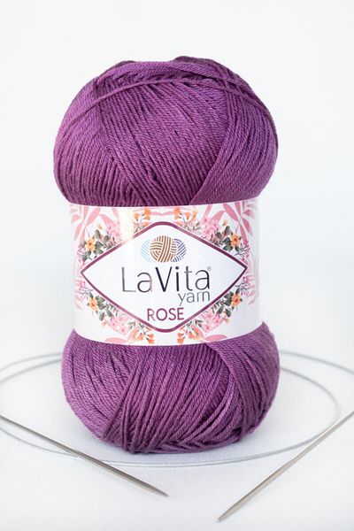LaVita Yarn Rose Amigurumi - Punch, Etamine and Hand Knitting Yarn Taka Yarn (5128-Light Purple)
