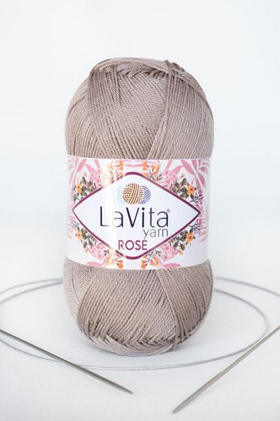 LaVita Yarn Rose Amigurumi, Punch, Etamin, Πλεκτό Χέρι Σπάνιο Taka Yarn (7121-toprak)