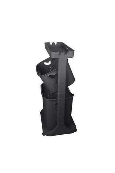 Titiz Tp748 Anthracite Katkat Organizer Καλάθι 2 επιπέδων Καλάθι Μπάνιου Κουζίνας Καλάθι παιχνιδιών