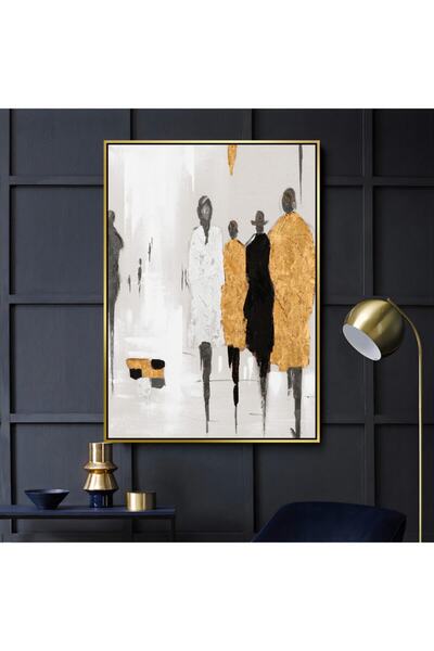 Markazip Altın Metal Çerçeveli Kanvas Tablo 70x100cm Td100-k2-a