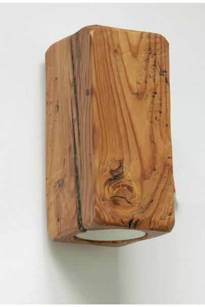 HÜMA Tasarım Yansıtma Tasarımlı Çift Yönlü Ahşap Salon Duvar Aplik Avize (2 Adet Led Ampul Dahil)