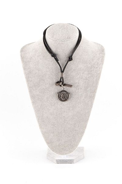 Dünyadan Hediyeler Sparta Helmet Axe Figure Necklace with Leather Cord