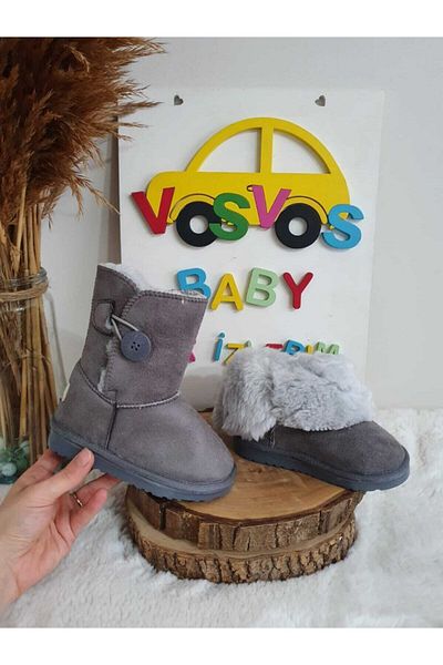 VOSVOSBABYSTORE Cizme gri întregi - Cumpărați 1 mărime mai mare