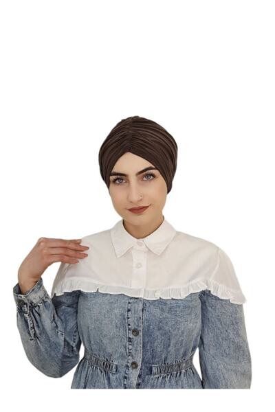 R&S modibone غطاء رأس جاهز برباط أمامي ورباط خلفي لون بني