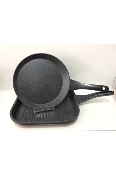 ThermoAD Granite Cast Crepe Pan And Grill Pan Gray