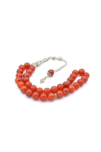 Murty99 Mărgele de rugăciune din agat roșu natural autentic de prima calitate - dimensiune mare 002