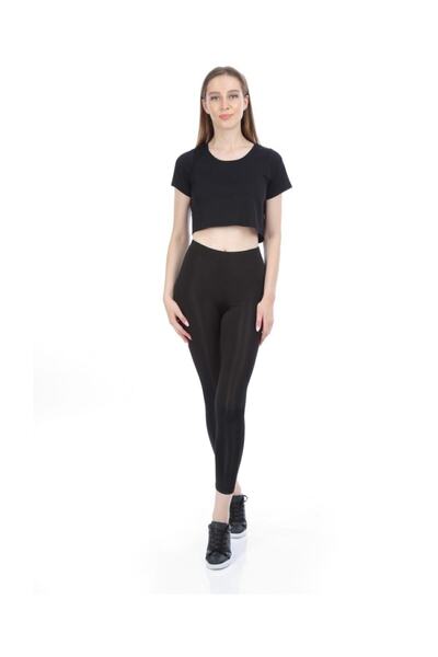 Momslab Visoki struk oporavak Black Disco ženske tajice - sjajna