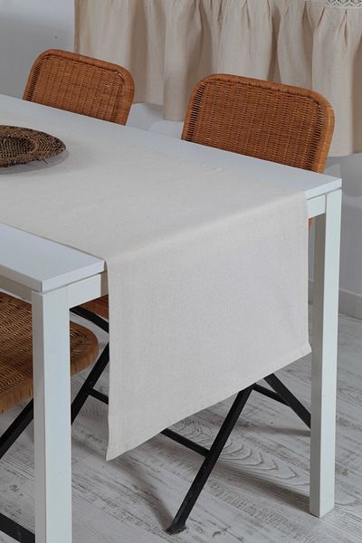 cotton maison Natural Runner Απλό Βαμβακερό Λινό Αυθεντικό 50x130 εκ