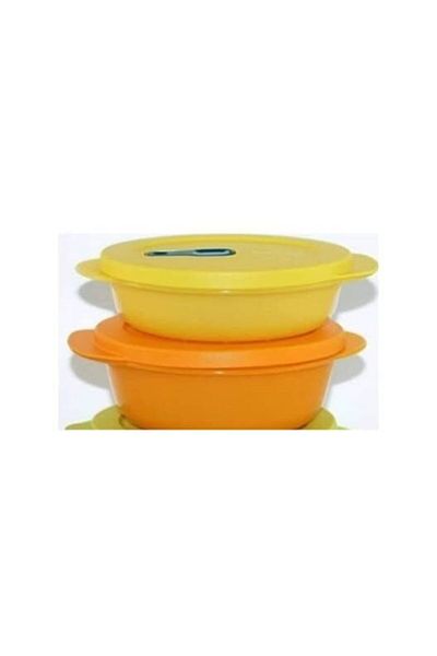 Tupperware Microwave Heating Container Orange 600 Ml