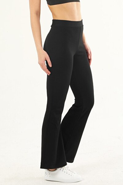 jilly jo Γυναικείο μαύρο παντελόνι με ψηλόμεσο κολάν