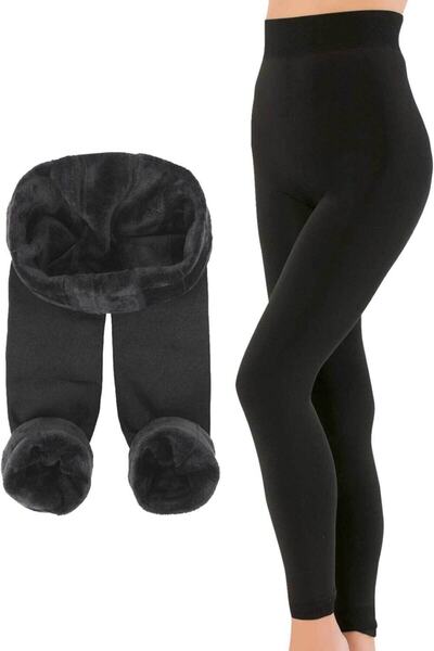 jilly jo Ženske crne Termalno zimske Pliš tajice