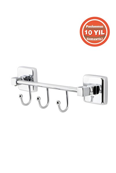 ÇELİK BANYO Paslanmaz Pirinç Kumru Kancalı 3'lü Banyo Askısı Set Askılık