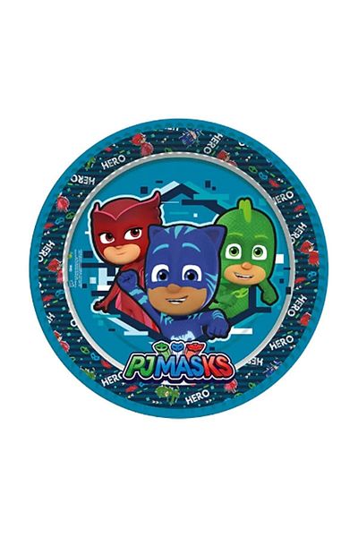 BalonEvi Pj Mask Pijamaskeliler طبق من الورق المقوى 8 قطع