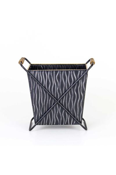 Euro Flora Metal Çiçeklik Ayaklı Siyah 32x18,5x31 cm