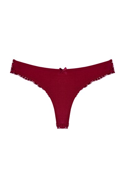 Zena 2'li Pamuklu Arkası Dantel String Kadın Külot