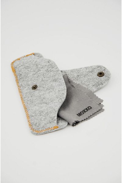mottomia Single Gray Color Felt 100% Handmade Sun and Reading Glasses Case