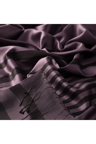 ipekevi Şal de mătase cu dungi Meridian Focus Purple Fig