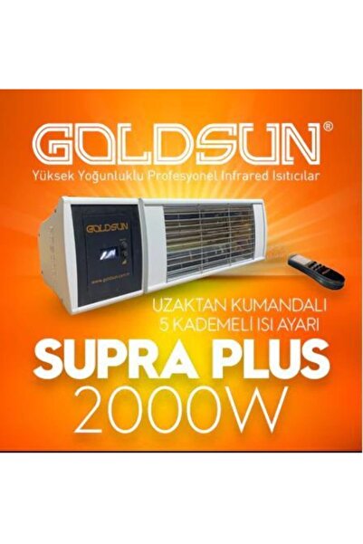 GOLDSUN Supra Plus Gss20p 2000w Uzaktan Kumandalı Su Korumalı Elektrikli Infrared Isıtıcı-siyah